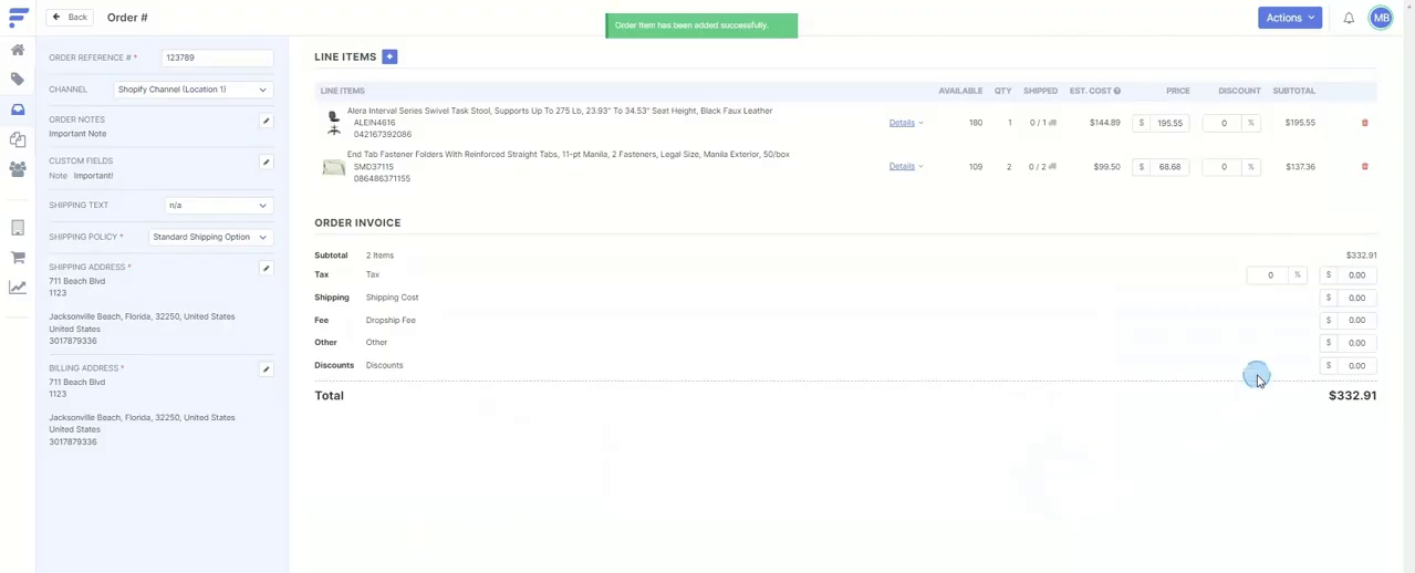 Advanced Order Functionality