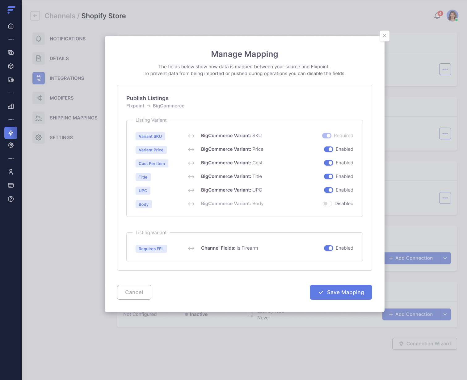 Sources - Manage Mapping