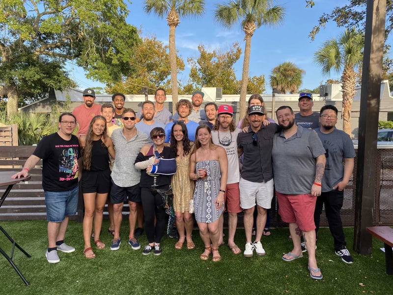 The Flxpoint team together outdoors