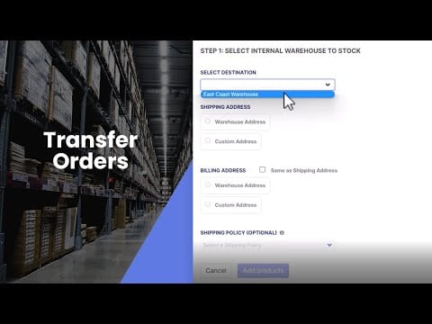 How do I transfer inventory between my warehouse locations?