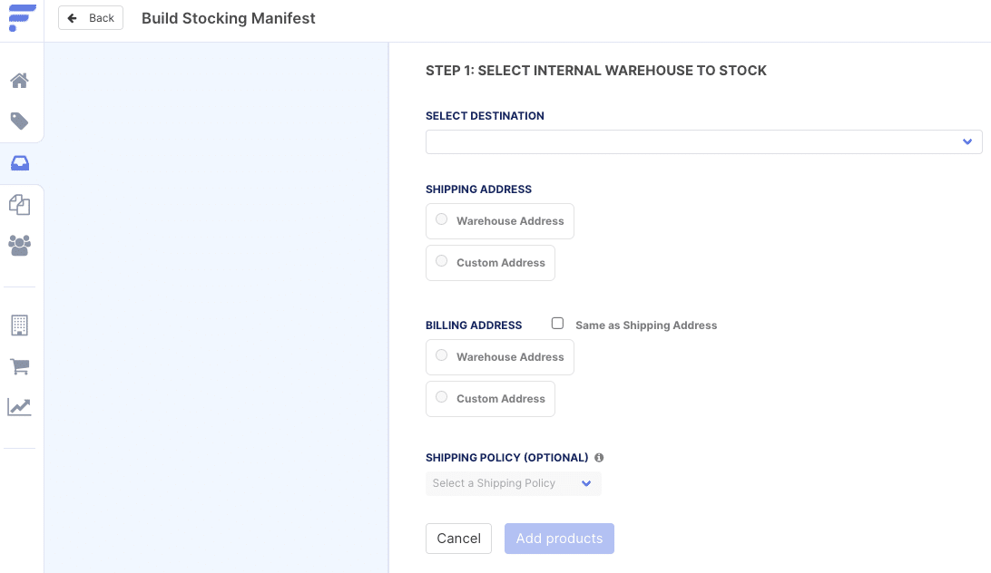 Create Stocking Manifest Create Stocking Manifest in Flxpoint