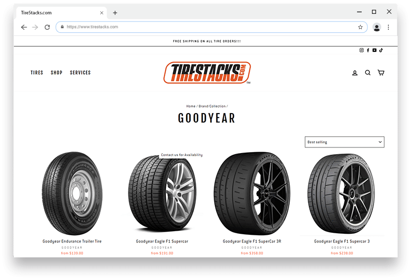 tirestacks.com store website tirestacks.com customer success tory