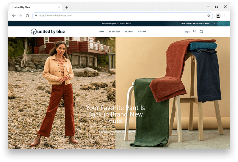 united by blue store website united by blue customer success story