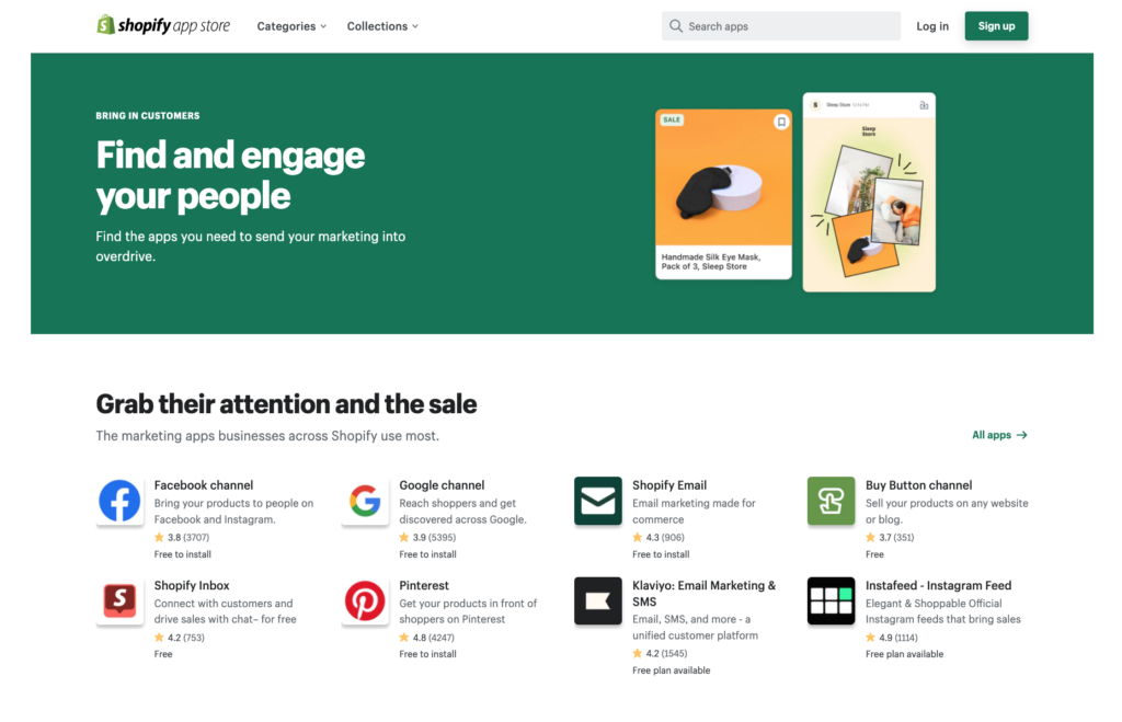 Shopify app store