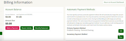  View Your Current Billing Information